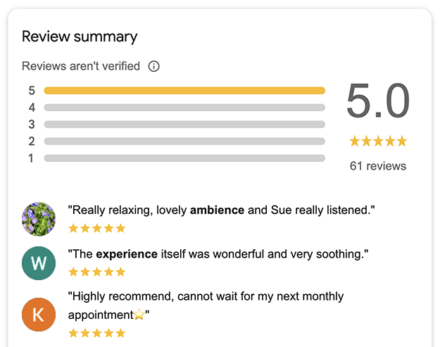 *60* Five Star Google Reviews